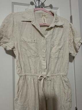 The Jessica Simpson Collection Rustic Utility-Playsuit Jumpsuit Beige Medium